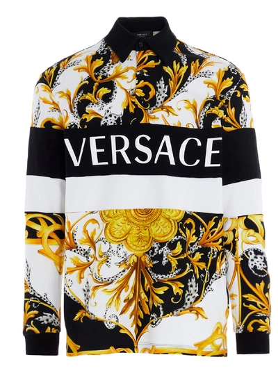 Shop Versace Barocco Polo In Multicolor