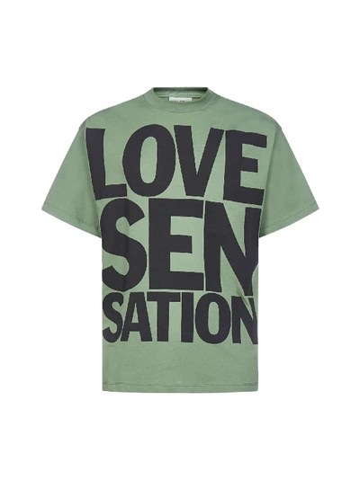 Shop Honey Fucking Dijon Love Sensation Cotton T-shirt In Khaki