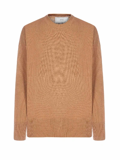 Shop Ami Alexandre Mattiussi Oversized Wool And Cashmere Sweater In Beige