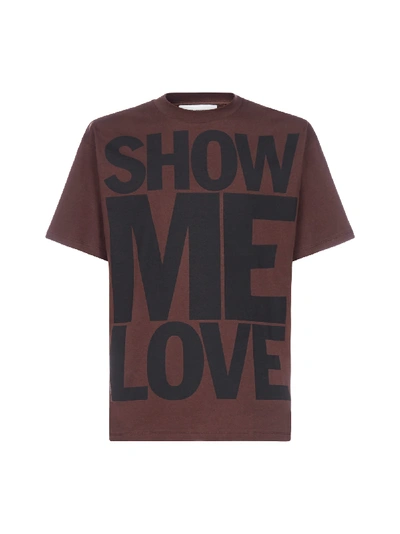 Shop Honey Fucking Dijon Show Me Love Cotton T-shirt In Brown