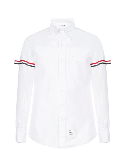 Shop Thom Browne Tricolor Details Cotton Shirt In White