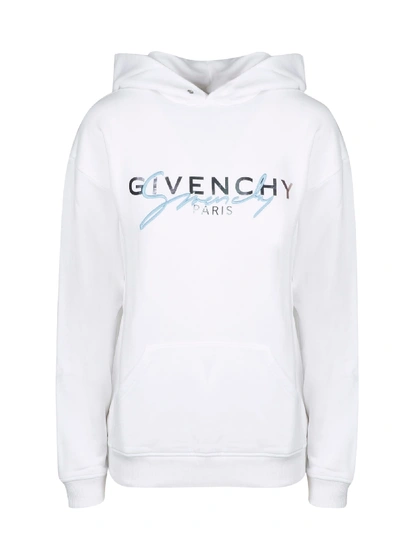 Shop Givenchy Signature Hoodie In White