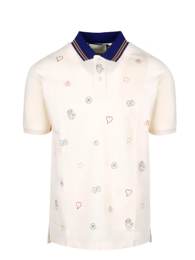 Shop Gucci Embroidered Symbols Polo