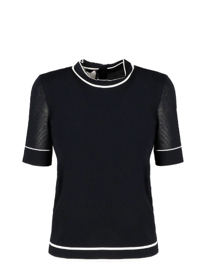 Shop Gucci S S Cw Nk Top In Black