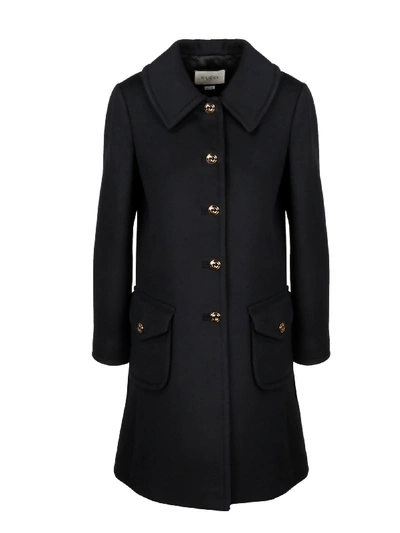 Shop Gucci Gg Coat In Black