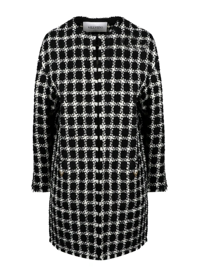 Shop Valentino Checked Tweed Coat