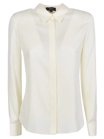 Shop Theory Classic Fitted Shirt In Ivory