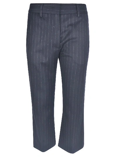 Shop Barena Venezia Stripe Cropped Trousers In Navy