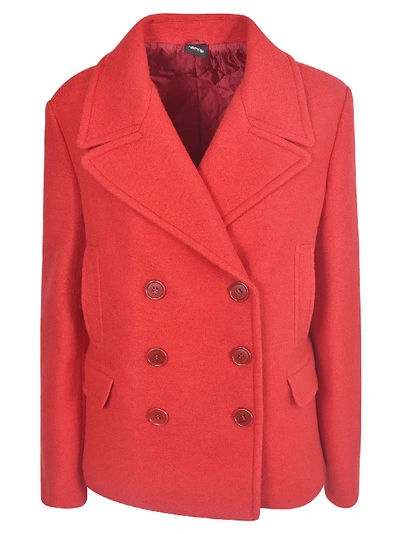 Shop Aspesi Double-breasted Blazer In Red