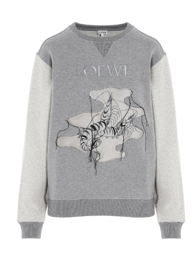 Shop Loewe Shrimp Sweatshirt In Grey