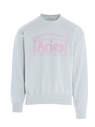 Shop Aries Cloumn Sweatshirt In Light Blue