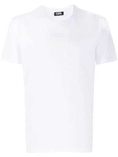 Shop Karl Lagerfeld Rue St-guillaume T-shirt In White
