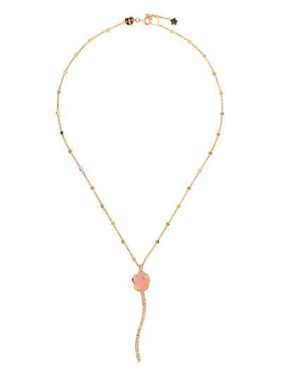 Shop Pasquale Bruni 18kt Rose Gold Joli Pink Chalcedony, White And Champagne Diamond Necklace