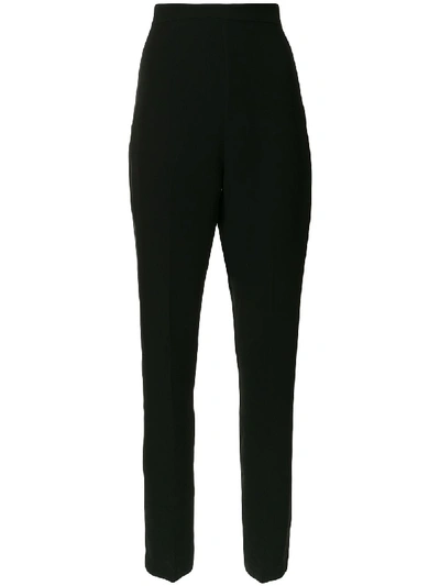 Shop Saiid Kobeisy High-waisted Slim-fit Trousers In Black