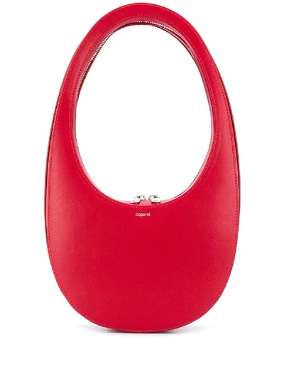 Shop Coperni Swipe Leather Hobo Bag In Red