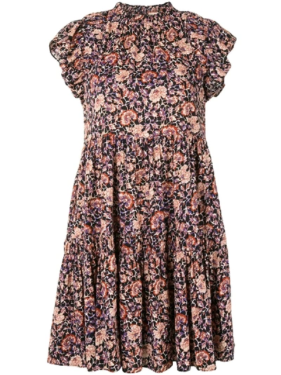 Shop Ulla Johnson Hana Floral Print Mini Dress In Multicolour