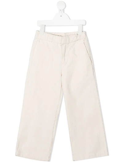 Shop Longlivethequeen Straight-leg Cotton Trousers In Neutrals