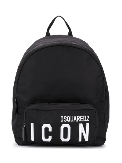 Shop Dsquared2 Embroidered-logo Backpack In Black