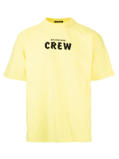 Shop Balenciaga Crew T-shirt In Lime Color In Yellow