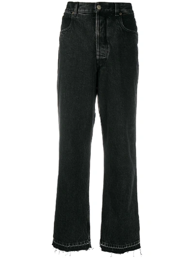 Shop Golden Goose Raw Edge Wide-leg Jeans In Black