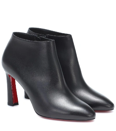 Shop Christian Louboutin Eleonor 85 Leather Ankle Boots In Black