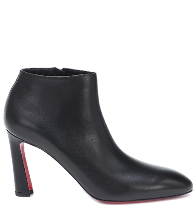 Shop Christian Louboutin Eleonor 85 Leather Ankle Boots In Black