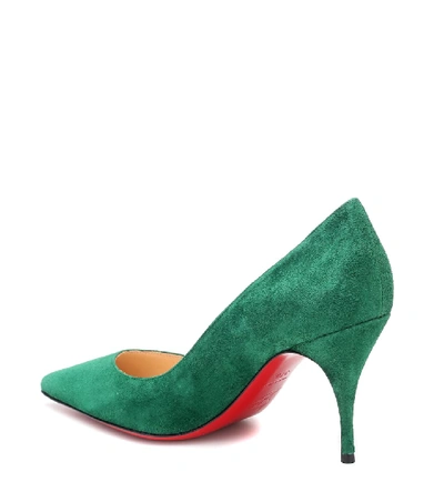 Shop Christian Louboutin Clare 80 Suede Pumps In Green