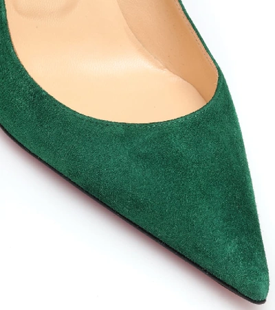 Shop Christian Louboutin Clare 80 Suede Pumps In Green