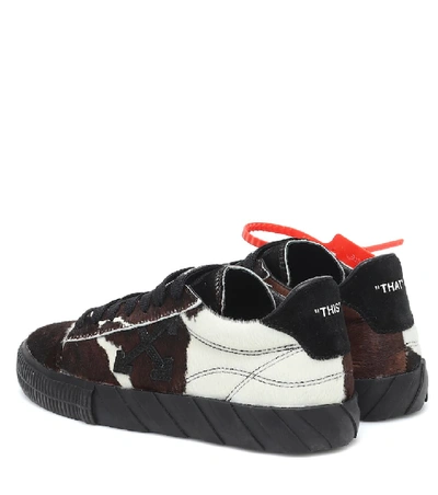 Shop Off-white Low Vulcanized Calf Hair Sneakers In Brown