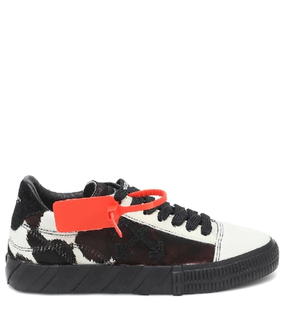 Shop Off-white Low Vulcanized Calf Hair Sneakers In Brown