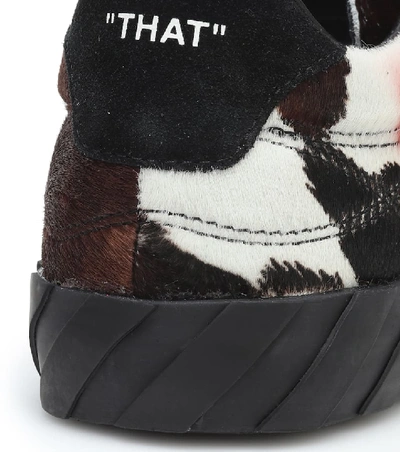Shop Off-white Low Vulcanized Calf Hair Sneakers In Brown