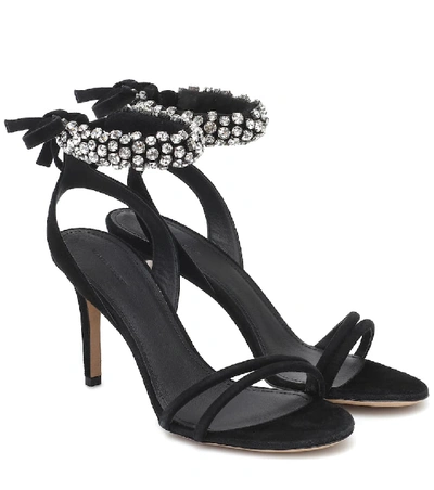 Bærecirkel Udgående Se igennem Isabel Marant Alrina Crystal-embellished Suede Sandals In Black Silver |  ModeSens