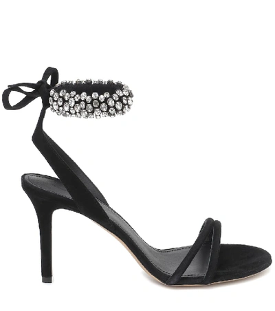 Bærecirkel Udgående Se igennem Isabel Marant Alrina Crystal-embellished Suede Sandals In Black Silver |  ModeSens