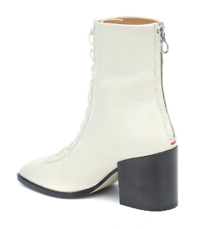 Shop Aeyde Lotta Leather Ankle Boots In White