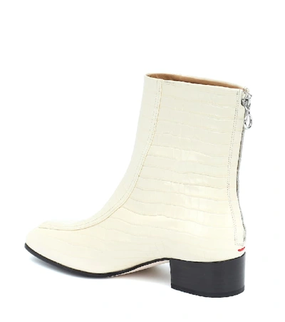 Shop Aeyde Amelia Croc-effect Ankle Boots In Neutrals