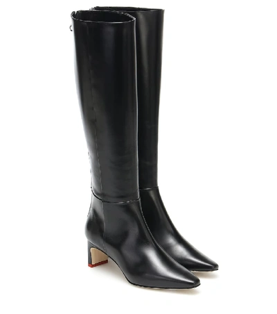 Shop Aeyde Sidney Leather Knee-high Boots In Black