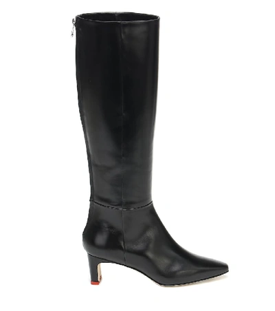 Shop Aeyde Sidney Leather Knee-high Boots In Black