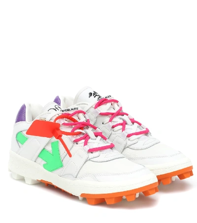 Shop Off-white Mountain Cleats Leather Sneakers In White