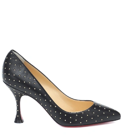 Shop Christian Louboutin Pigalle 85 Embellished Leather Pumps In Black