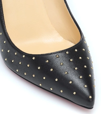 Shop Christian Louboutin Pigalle 85 Embellished Leather Pumps In Black