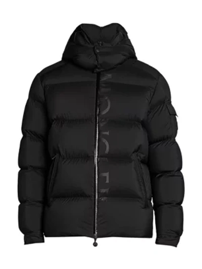 Shop Moncler Maures Logo Down Puffer Jacket In Black