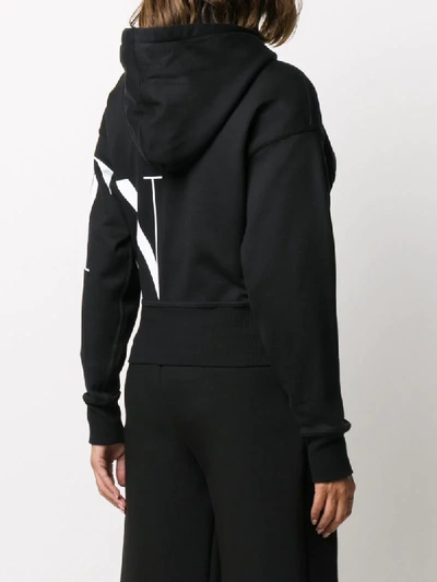 Shop Valentino Vltn Sequinned Hoodie In Black