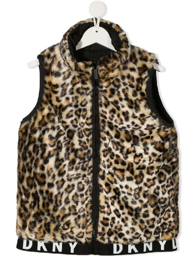 Shop Dkny Reversible Logo Gilet In Black