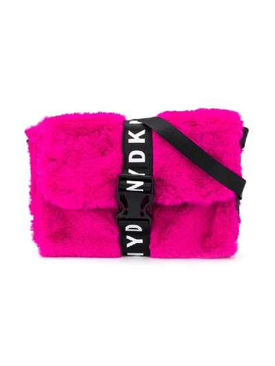 Shop Dkny Faux Fur Shoulder Bag In Pink