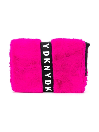 Shop Dkny Faux Fur Shoulder Bag In Pink