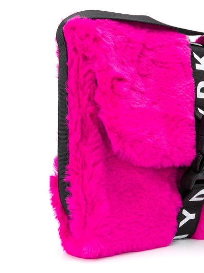 Shop Dkny Faux Fur Shoulder Bag In Pink