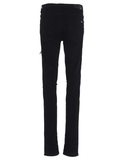 Shop Amiri Mx1 Distressed Skinny Jeans In Black