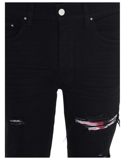 Shop Amiri Mx1 Distressed Skinny Jeans In Black