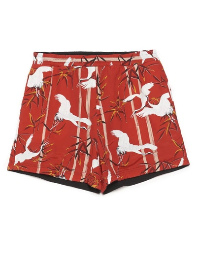 Shop Buscemi Bamboo Print Reversibile Swim Shorts In Multi