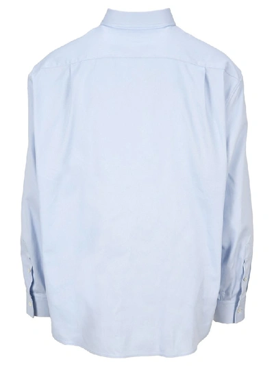 Shop Loewe Anagram Embroidered Oversize Shirt In Blue